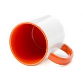 CANECA PARA SUBLIMAÇÃO ALÇA E INTERIOR LARANJA