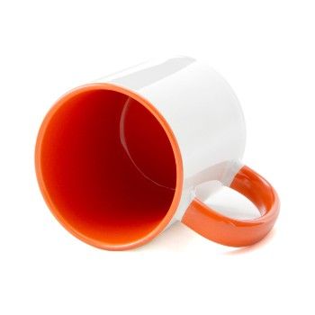 CANECA PARA SUBLIMAÇÃO ALÇA E INTERIOR LARANJA