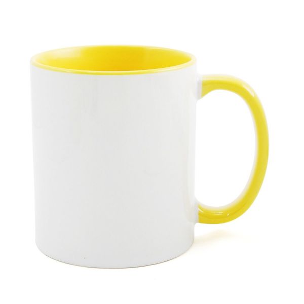 CANECA PARA SUBLIMAÇÃO ALÇA E INTERIOR AMARELO
