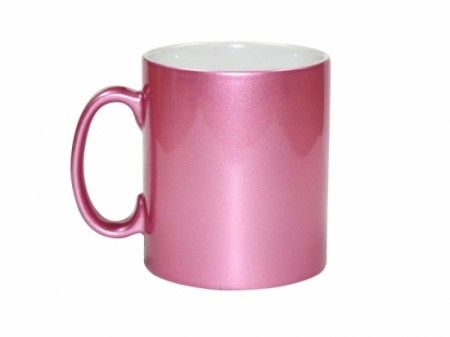 Caneca Metalizada Rosa Para Sublimação