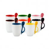 Caneca Colorida para Sublimação Alça com Colher
